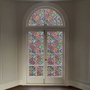 Decorative Window Film Stained Glass Static Cling 2 Rolls New Privacy